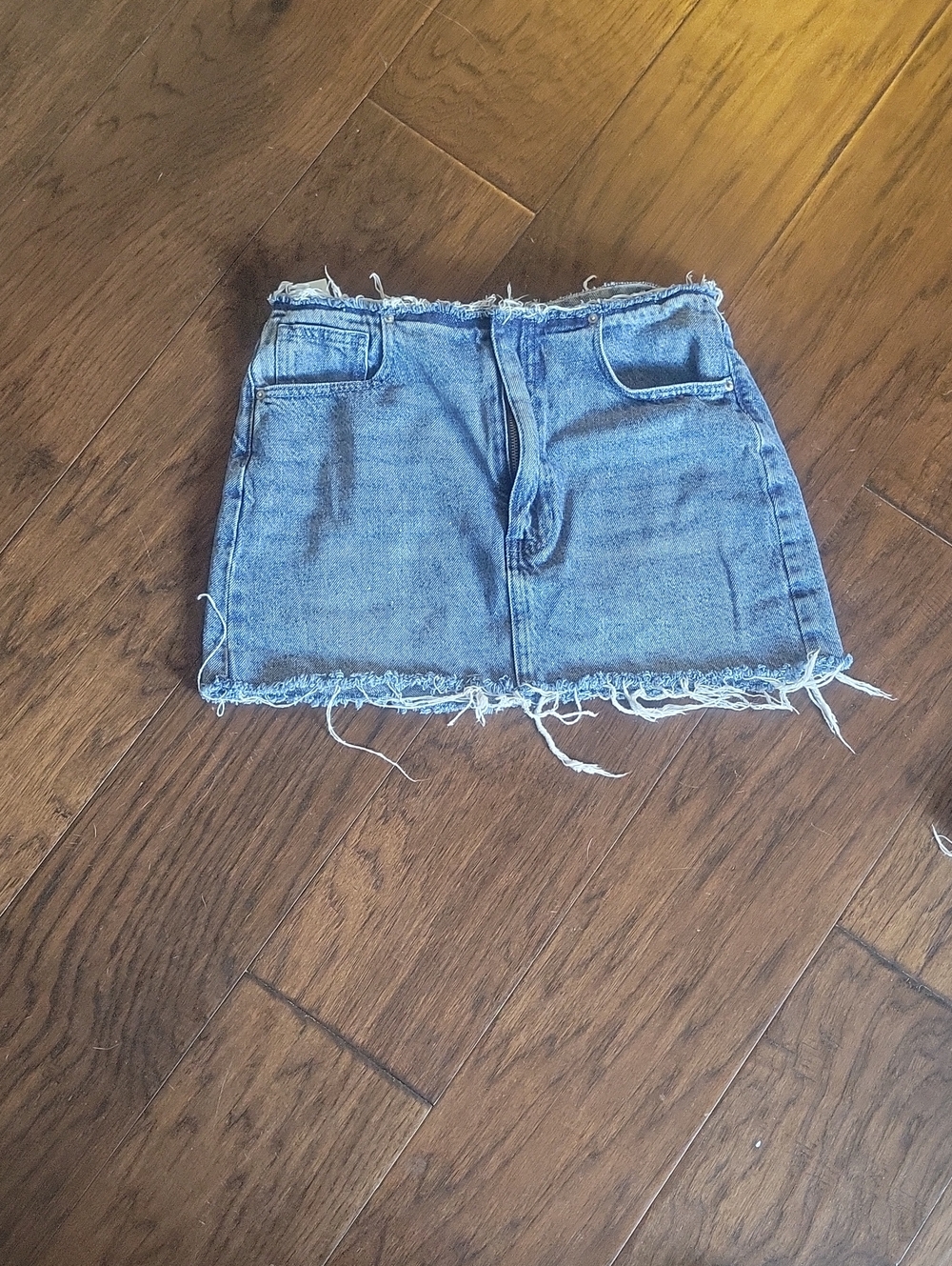 PacSun Light Blue Distressed Denim Mini Skirt